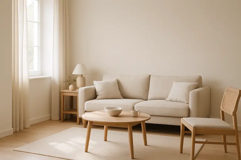 Minimalist home interior with soft natural light