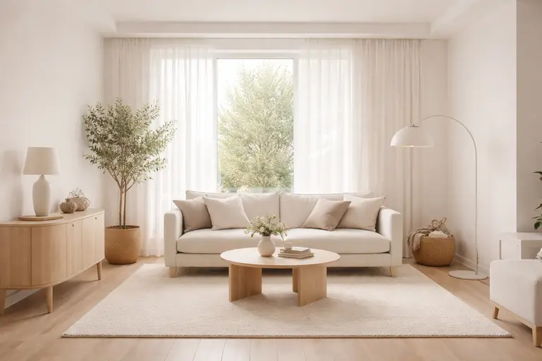 Minimalist home interior with soft natural light