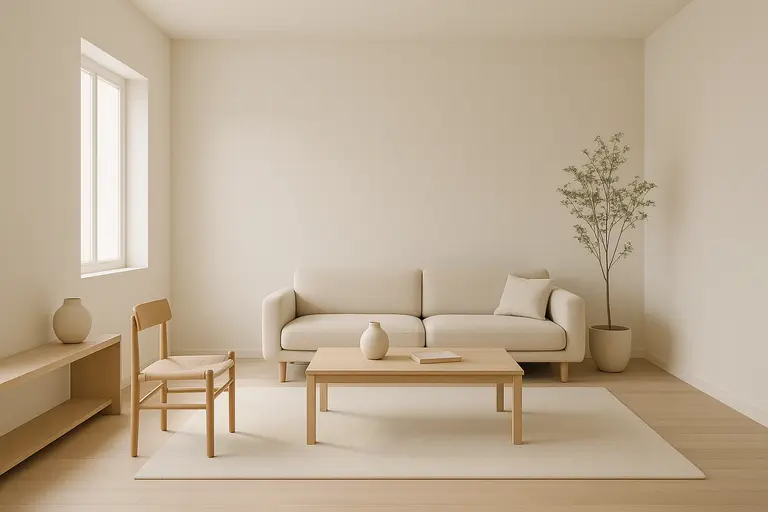 Minimalist indoor space with soft natural light