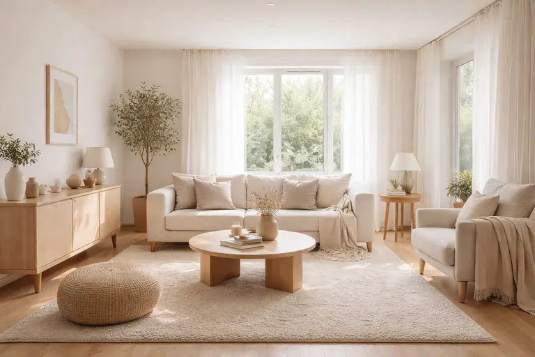Minimalist home interior with soft natural light